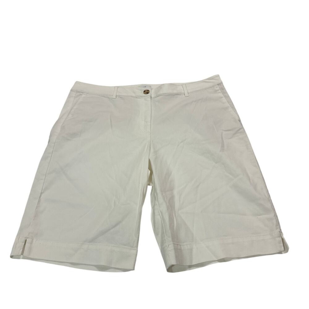 NWT J.Jill Womens 14 White Bermuda Shorts Casual Summer Basic Closet Staple